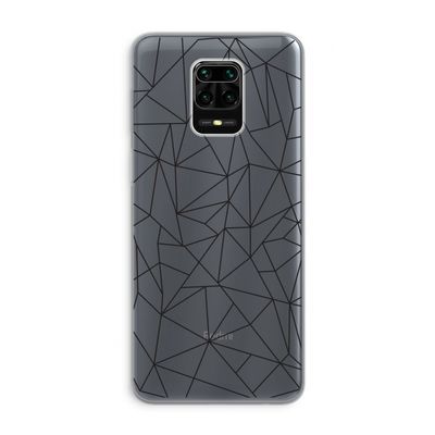 Geometrische lijnen zwart: Xiaomi Redmi Note 9 Pro Transparant Hoesje