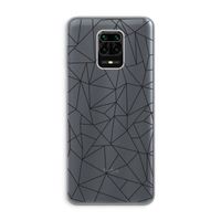 Geometrische lijnen zwart: Xiaomi Redmi Note 9 Pro Transparant Hoesje