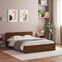 Bedframe met hoofdeinde bruin eikenkleur 140x200 cm