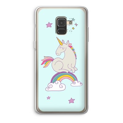 Regenboog eenhoorn: Samsung Galaxy A8 (2018) Transparant Hoesje