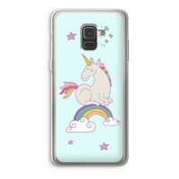 Regenboog eenhoorn: Samsung Galaxy A8 (2018) Transparant Hoesje