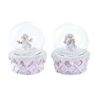 Sneeuwpop DKD Home Decor Wit Roze 7 x 7 x 9 cm (2 Stuks)