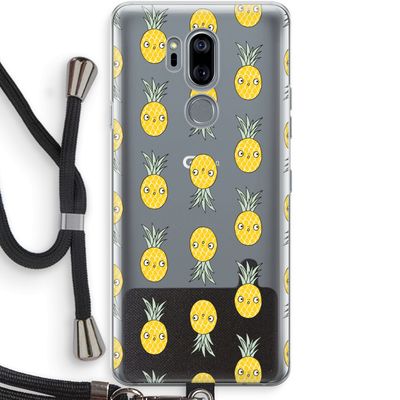 Ananas: LG G7 Thinq Transparant Hoesje met koord