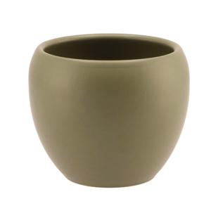 DK Design Bloempot/plantenpot - Vinci - olijfgroen mat - voor binnen - D11 x H14 cm