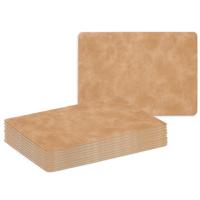 Placemats - 10x - lederlook - lichtbruin - 42 x 30 cm - tafel dekken - onderleggers - thumbnail