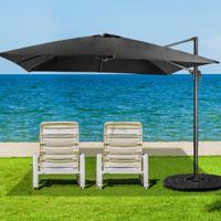 Parasol 300 x 300 cm Zweefparasol met Zwengel Tuinparasol Kantelbaar 360° Draaibaar Grote Terrasparasol Marktparasol voor Terras Café