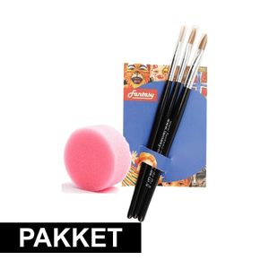 Make-up penselenset van 3 met sponsje