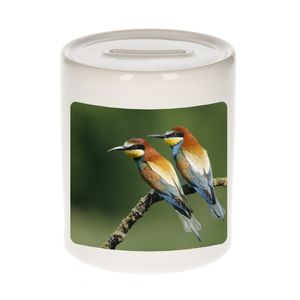 Foto bijeneter vogel spaarpot 9 cm - Cadeau vogels liefhebber   -