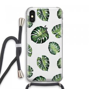Tropische bladeren: iPhone XS Max Transparant Hoesje met koord