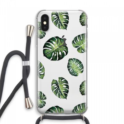 Tropische bladeren: iPhone XS Max Transparant Hoesje met koord