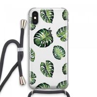 Tropische bladeren: iPhone XS Max Transparant Hoesje met koord