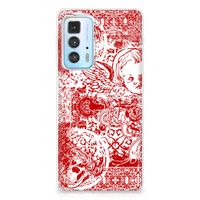 Silicone Back Case Motorola Edge 20 Pro Angel Skull Rood