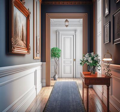 Vintage blauwe patroon antiek vinyl tapijt