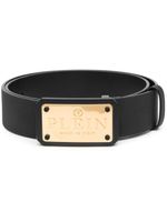 Philipp Plein ceinture en cuir à plaque logo - Noir - thumbnail