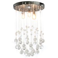 VidaXL Plafondlamp met kristallen kralen rond 3xg9 zilverkleurig