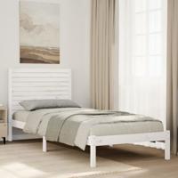 Bedframe extra lang zonder matras massief hout wit 90x210 cm