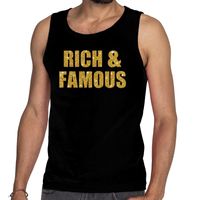 Gouden rich & famous glitter tanktop / mouwloos shirt zwart here