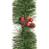 Kerstdecoratie dennen guirlandes / slingers met besjes en dennenappels 270 cm - Guirlandes