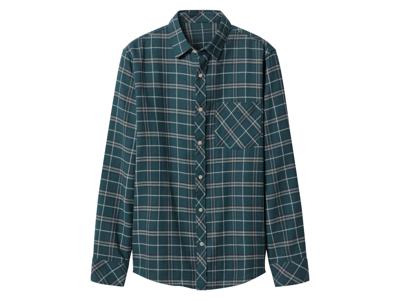 esmara Men Flanellen heren overhemd (Groen geruit, XL (43/44))