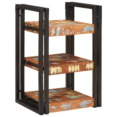 Nachtkastje 2 pcs Bruin en zwart Massief Gerecycled Hout