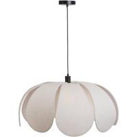 Leen Bakker - Hanglamp Belle - Off-white - 120xØ68 Cm - Stof/Metaal - Wit