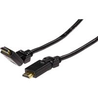 Schwaiger HDMW13053 HDMI-kabel HDMI Aansluitkabel HDMI-A-stekker, HDMI-A-stekker 1.30 m Zwart 4K UHD, Vergulde steekcontacten - thumbnail