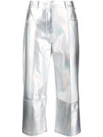 LIU JO metallic-effect cropped trousers - Argent - thumbnail