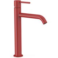 Wastafelkraan Tres Study | Opbouw | Mengkraan | Hoog model | 1-knop | Rond | Rood