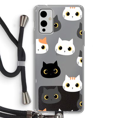 Katten: OnePlus 9 Transparant Hoesje met koord