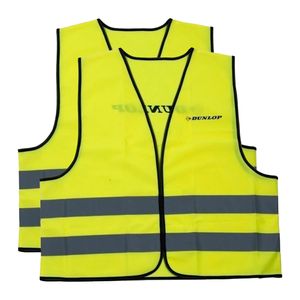 Dunlop Veiligheidsvest - 2x - geel - reflecterend - voor volwassenen - one size model