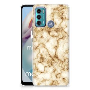 Motorola Moto G60 TPU Siliconen Hoesje Marmer Goud