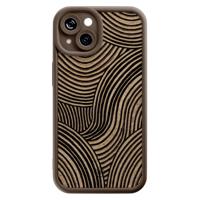 iPhone 13 bruine case - Ebony waves iPhone 13 bruine case - Ebony waves