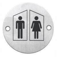 HDD Pro Pictogram Man+Vrouw Rond Inox Plus