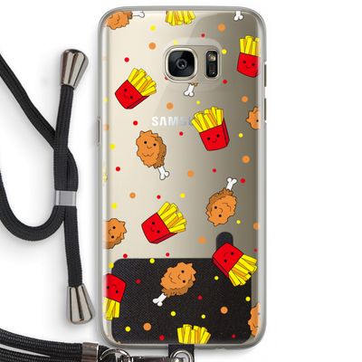 Chicken 'n Fries: Samsung Galaxy S7 Edge Transparant Hoesje met koord