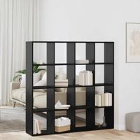 Boekenkast Zwart eiken 137.5 x 29 x 137.5 cm Bewerkt hout