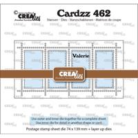 Crealies • cardzz stans mini slimline postzegelvel valerie met 4 rechthoeken verticaal