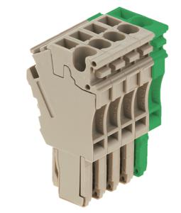 Stekker (klem), stekkeraansluiting, 2,5 mm², 500 V, 24 A, aantal polen: 5, groen, donkerbeige Weidmüller 1142560000 25 stuk(s)