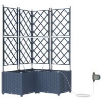 VidaXL Tuin bloempot 3 pcs grijs 120 x 120 x 142 cm staal