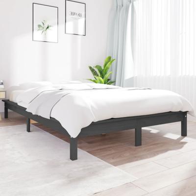 Bedframe massief grenenhout grijs 160x200 cm