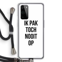 Ik pak nooit op: OnePlus 9 Pro Transparant Hoesje met koord