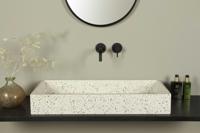 Terrazzo Waschbecken, weiß terrazzo, rechteckig 80×39 cm | TRZ-511lt