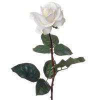 Kunstbloem roos Caroline - wit - 70 cm - zijde - kunststof steel - decoratie bloemen