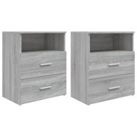 Nachtkastjes 2 st 50x32x60 cm grijs sonoma eikenkleurig