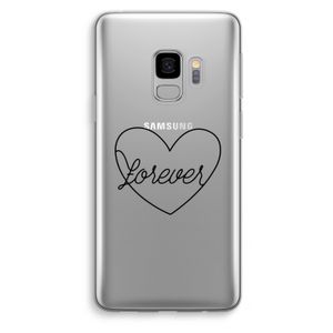 Forever heart black: Samsung Galaxy S9 Transparant Hoesje