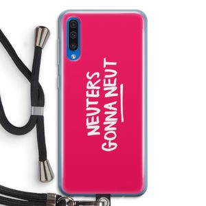 Neuters (roze): Samsung Galaxy A50 Transparant Hoesje met koord