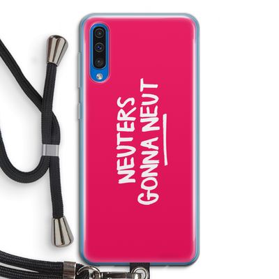 Neuters (roze): Samsung Galaxy A50 Transparant Hoesje met koord