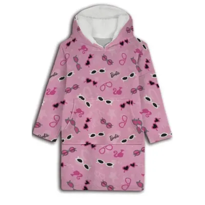 Barbie hoodie poncho roze maat 7 - 14 jaar - polyester