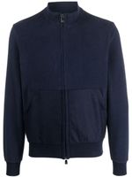 Corneliani sweat zippé à col montant - Bleu