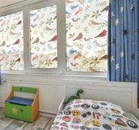 Raamsticker kinderkamer vogels en bloemen