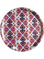 Les-Ottomans plateau Ikat en bois - Rose